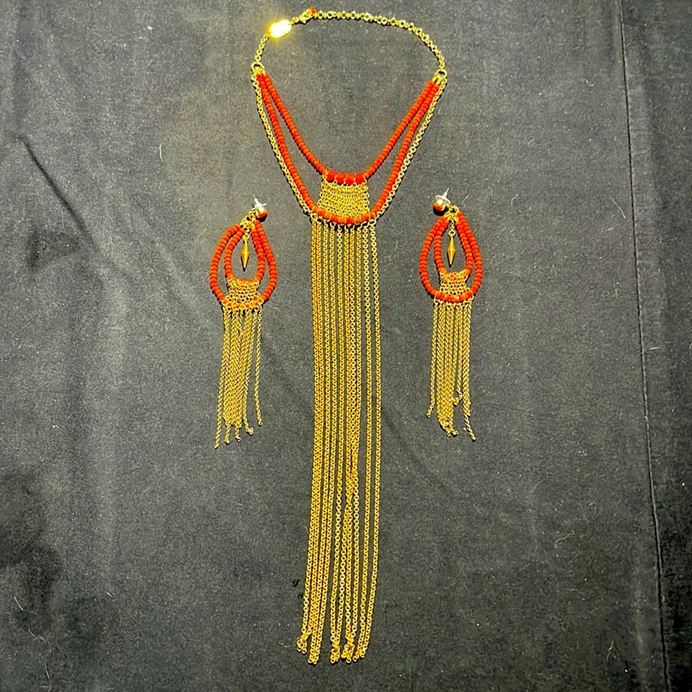 Necklace/earrings Babylone Paris jewelry designer for Jean Paul Gaulthier shows